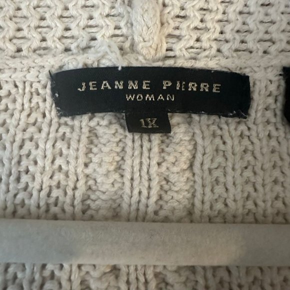 Jeanne Pierre Beige Long Sleeve Sweater Womens 1X Cable Knit Plus Size Sweater - Picture 11 of 11
